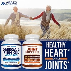 Arazo Nutrition Wild Caught Omega 3 Fish Oil – 90 Soft Gels – 4080mg High EPA…