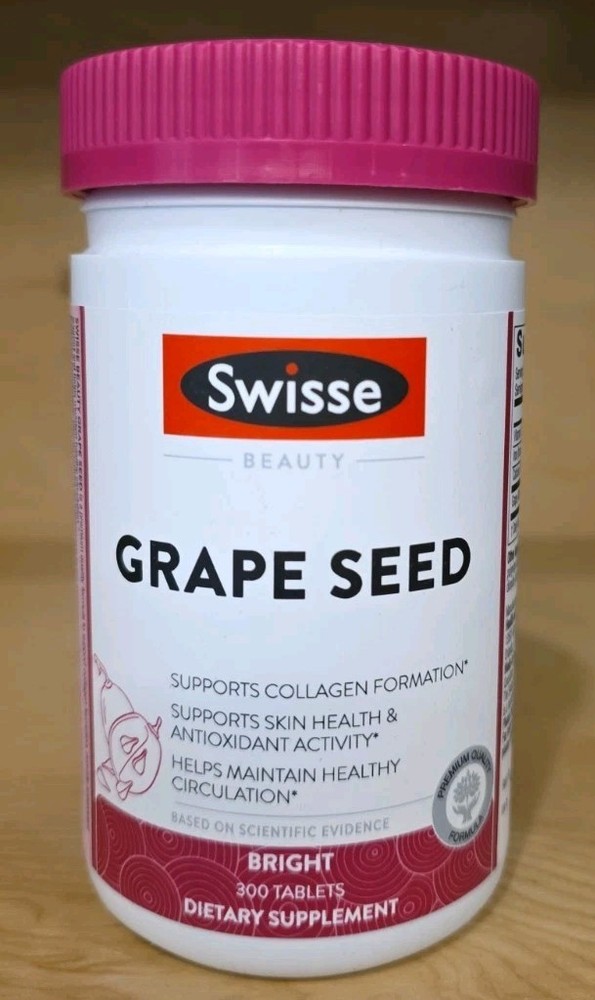 Swisse Beauty Grape Seed BRIGHT Collagen Support Skin Health 300 tablets 07/2027