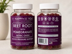 Lot of 2 Be Happy Be You Beet Root with Pomegranate Nitric Oxide Gummies 90 Ct