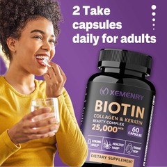 Biotin Collagen & Keratin 25,000mcg – Hair, Skin, Nails, Bone and Joint Health