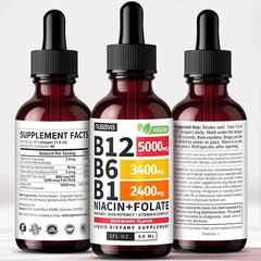 NUSAVA Vitamin B12 Drops – 3 Package – 5000mcg – Raspberry – 80 Servings