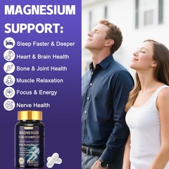 4x Magnesium Complex Supplement 700mg 12 in 1 High Absorption Chelated Magnesium