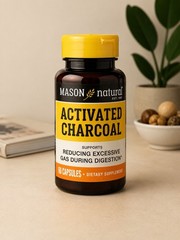 Mason Natural Activated Charcoal 520mg Supports Gas & Bloating – 60 Caps BB 1/28