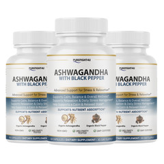 Ashwagandha Stress Relaxation Calm Support Supplement 60 Caps – 3 Bottles