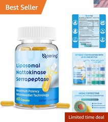 Liposomal Serrapeptase 12,000 FU Supplement – 60 Natural Capsules for Wellness