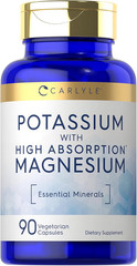 Potassium Magnesium Supplement, 90 Capsules, High Absorption Vegetarian, Non-Gmo