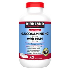 Glucosamine HCl with MSM Joint Support Extra Strength 1500mg, 375 Tablets
