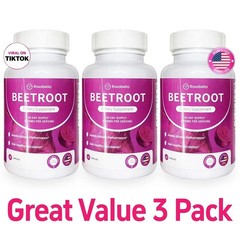 3 Pack of Rosabella Organic Beetroot Capsules (1300mg) for Blood Flow & Heart He