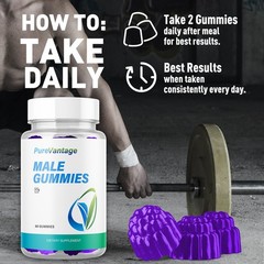 (2 Pack) Pure Vantage Male Gummys Advanced Male Health Support 120 Gummies