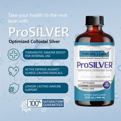 ProSILVER Blue 20 PPM Colloidal Silver Liquid 64oz Glass Bottle by Thrival Labs
