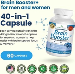 40-in-1 Brain Booster Supplement For Focus, Memory, Clarity, Energy | Advance…