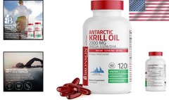 Non-GMO Antarctic Krill Oil 2000 mg with Omega-3s – 120 Easy-to-Swallow Softgels