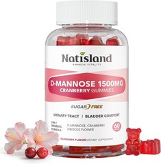 NATISLAND D Mannose with Cranberry Gummies, D-Mannose Supplements 1500mg