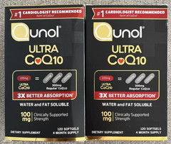 Qunol Ultra CoQ10 100mg Clinical Strength 2 Pack 120 Softgels Heart Health
