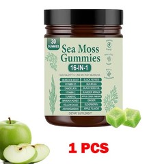 Enhanced 16 in 1 Organic Sea Moss Gummy | Irishmoss Extract 6000Mg | Green Apple