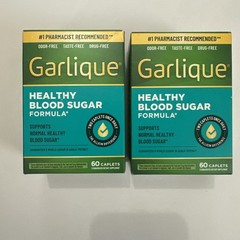 2 Pack – Garlique Healthy Blood Sugar Formula, 60 Caplets Per Box, Exp 01/2027
