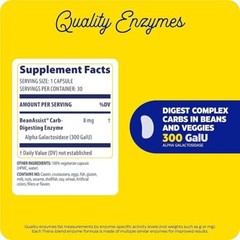Enzymedica Bean Assist Digestive Enzymes for Gas & Bloating 30 Caps