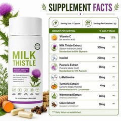 2x Uvola Milk Thistle Supplement, 80% Silymarin Liver Support Formula, 90Ct