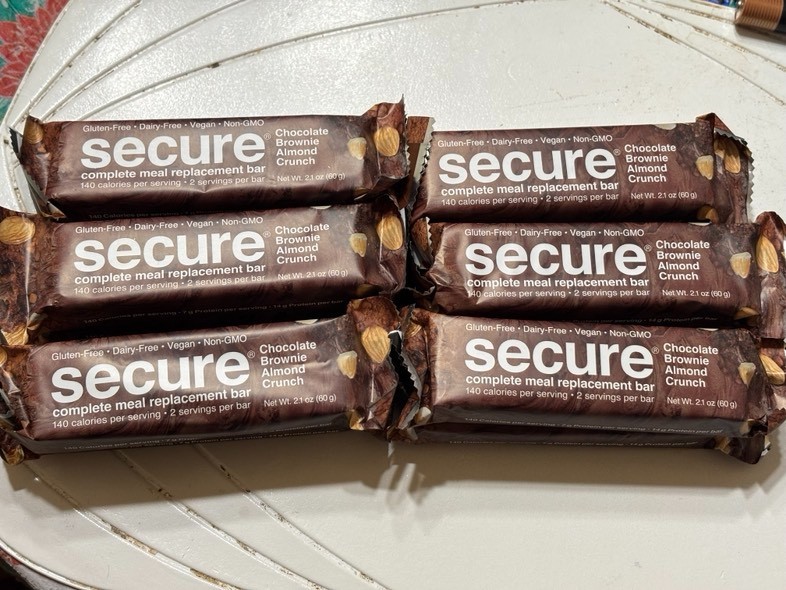 Andrew Lessman Secure Chocolate Brownie Almond Crunch Bar 60G BB 8/30/26 12 Bars