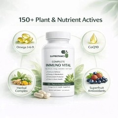 4 Pack SuppBotanics Immuno Vital Immune Support 150+ Nutrients 120 Caps