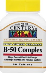 21st Century Vitamin B-50 Complex Energy Support Prolonged Tablets 60 Ct 3-Pack