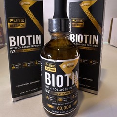 Pure Research Biotin B7 + Collagen Liquid Drops 10,000 mcg Berry 2 fl oz