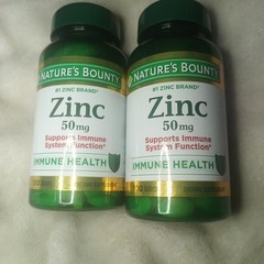 (2) Nature’s Bounty Zinc 50 mg 100 Tabs Supports Immune System EXP 03/26