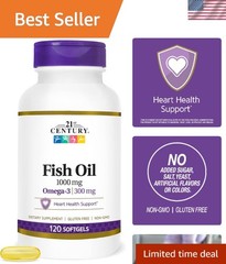 Cholesterol Management Fish Oil 1000 mg Softgels – 120 Easy-to-Swallow Caps