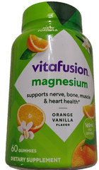 Vitafusion Magnesium Dietary Supplement Gummies Orange Vanilla 60 Count New