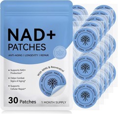 NAD+ Transdermal Patches: Anti-Aging Support with NMN & Resveratrol, 30 Count