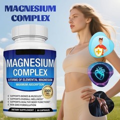 magnesium, Magnesium of 8-element Complex,1000mg Gluten Free Non GMO 90 Capsules