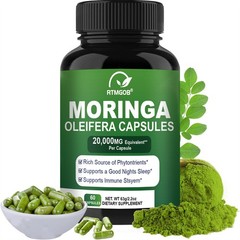 60 Capsules Moringa Oleifera Leaf Powder 12000mg – Organic Herbal Extract