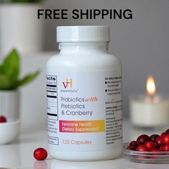 vH Essentials Probiotics + Prebiotics + Cranberry Feminine Health 120 Ct