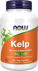 NOW, Kelp 325 mcg of Natural Iodine, Thyroid Function*, 250 Veg Caps