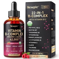Newpie Vitamin B Complex Liquid Drops – B12 Methylcobalamin – Vegan, Organic
