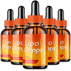 (5 Pack) Lipo Drops – LipoDrops Extra Strength Natural Healthy Organic (10 oz)