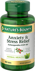 Nature’s Bounty Anxiety & Stress Relief, Ashwagandha KSM-66, Tablets