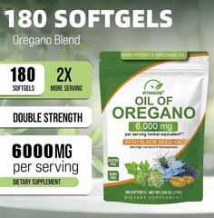 Oregano Oil 6000mg 180/300gels Contains Carvacrol and Thymoquinone