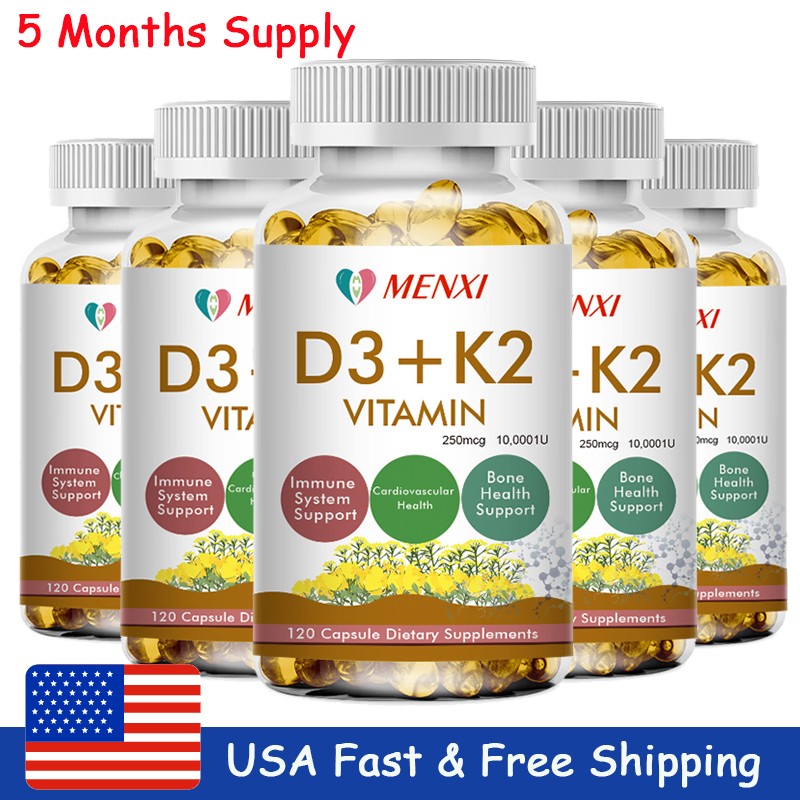 Vitamin K2 (MK7) with D3 10000IU, BioPerine Pills, Immune Health 5 Months Supply