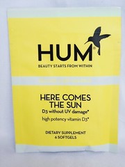 HUM Here Comes The Sun VITAMIN 3D High Potency Supplement Sample 6 Softgels New