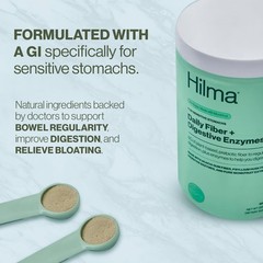 Hilma Daily Fiber and Digestive Enzymes, Fiber Supplement Powder with Prebiot…