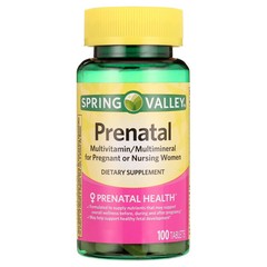 Lot of 10 – Spring Valley Prenatal Multivitamin/Multimineral, 100 Tablets
