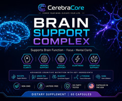 CerebraCore Brain Support Complex 60 Capsules Focus Memory Mental Clarity