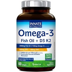 Innate Vitality Omega 3 Fish Oil Supplement, 2000mg Fish Oil Per Serving, EPA…