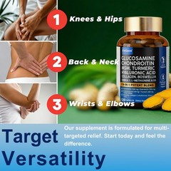 3 Pack Glucosamine Chondroitin MSM Turmeric – Joint Health Supplement – 360 Caps