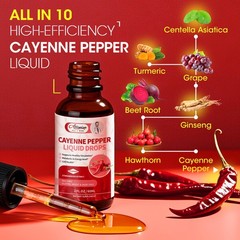Cayenne Pepper Drops Liquid Extract Metabolism Booster&Heart Circulation Support