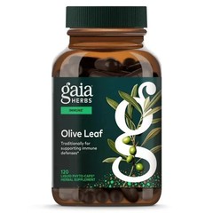 2 BOTTLES GAIA OLIVE LEAF 120 VEGAN CAPSULES. FACTORY SEALED. EXP 5/2028
