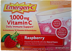 Emergen-C Vitamin C 1000 mg Raspberry 30 Ct Drink Mix EXP:10/26