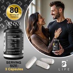 TWO PACK Testosterone Booster for Men Endurance Strength Libido | 80 Servings