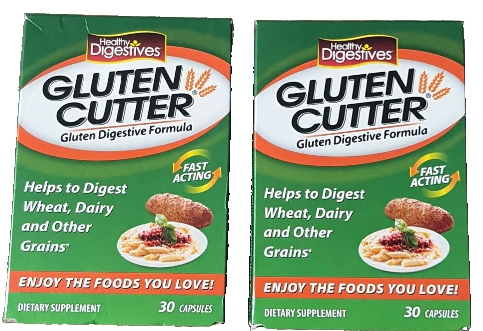 Healthy Digestives Gluten Cutter Capsules 30 Count Each (2pks bundle) Exp 2/2028